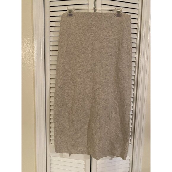 COS Heather/Tan Light Cotton Stretch Skirt Sz S Elasticated Waist Back Split - Picture 1 of 6
